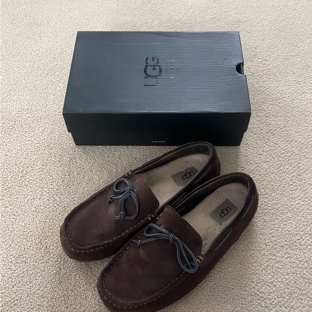 UGG Brown Suede Slip-On Loafers with Swappable Insoles